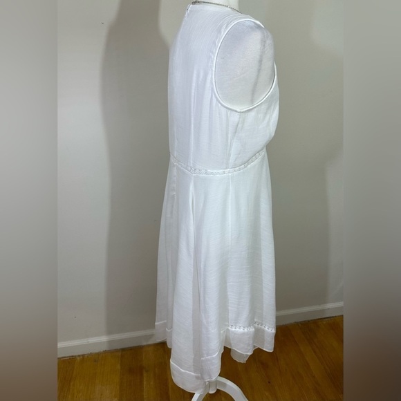 Kings Road.  sz lg dress midi length all white hankie style hem - Picture 8 of 15